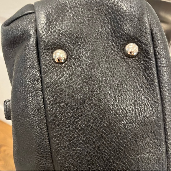 YSL Black Leather Buckle Handbag with Top Zipper - Picture 11 of 16